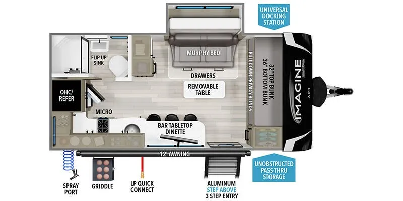 2025 Grand Design Imagine AIM 16BL - Floor plan