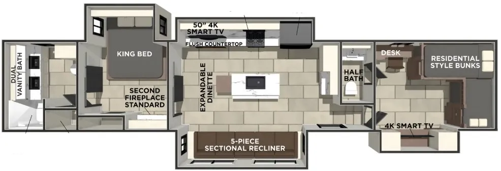 2026 Prime Time Sanibel 39BUNK - Floor plan