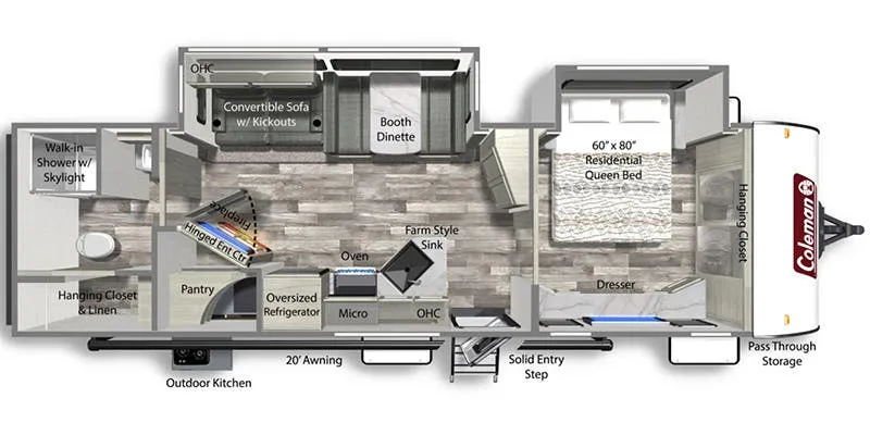 Dutchmen Coleman Light 3055BS floor plan