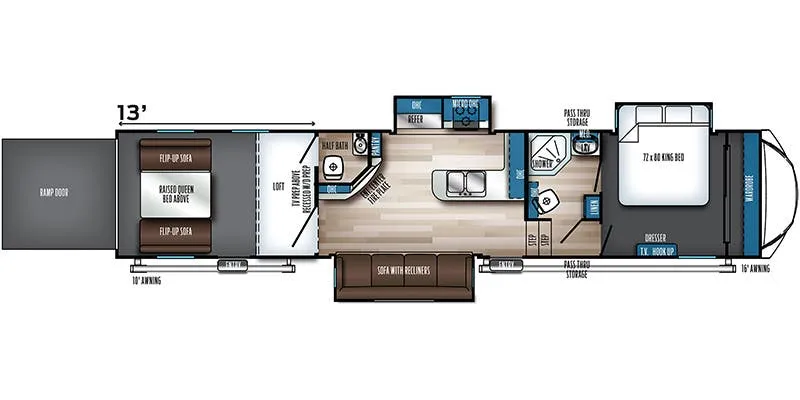 2022 Forest River Vengeance Rogue Armored 351 floor plan