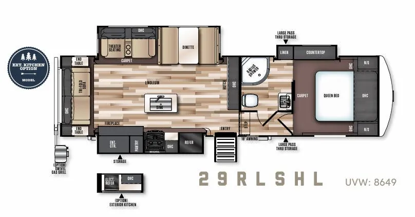2018 Forest River Salem Hemisphere Hyper-Lyte 29RLSHL floor plan