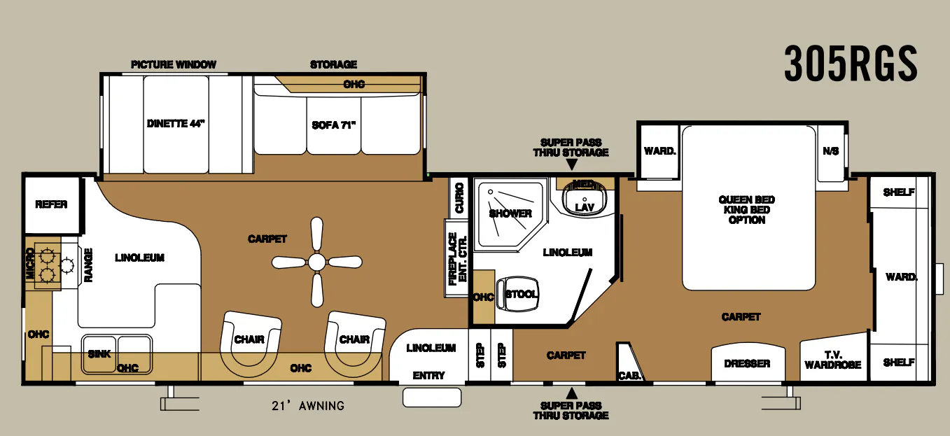 Forest River Sandpiper 305RGS floor plan