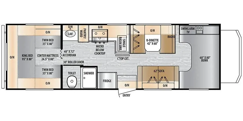 2025 East to West Entrada 2710NK floor plan