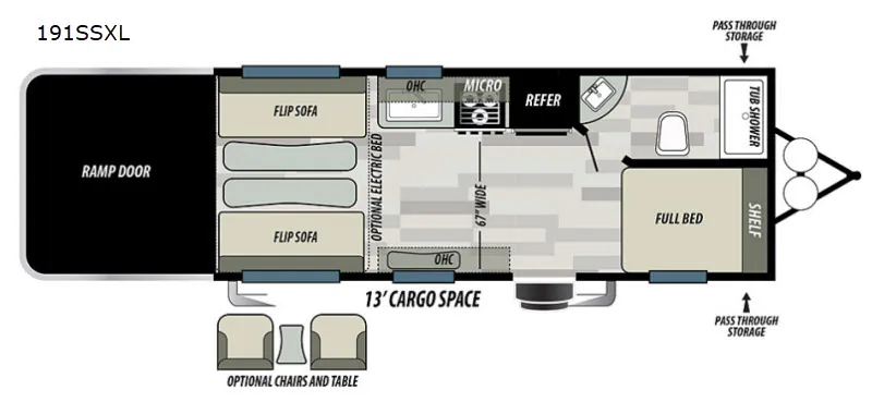 2018 Forest River RV Wildwood X-Lite 191SSXL - Floor plan