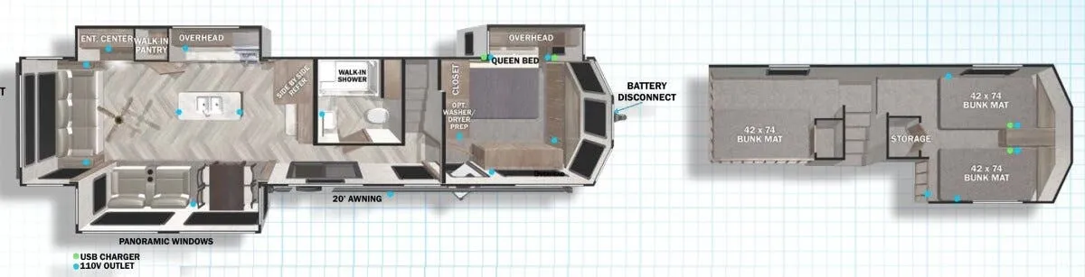 Forest River Salem Grand Villa 42DL floor plan