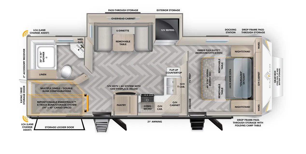Ember RV Touring Edition 24MSL floor plan