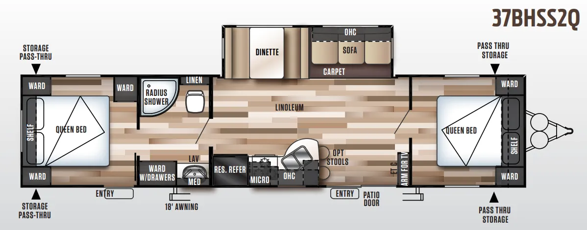 Forest River Wildwood 37BHSS2Q exterior