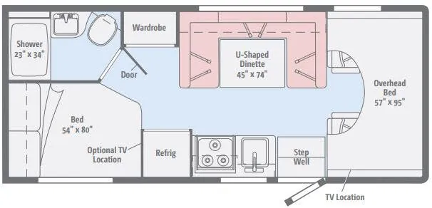Winnebago Spirit 22R floor plan
