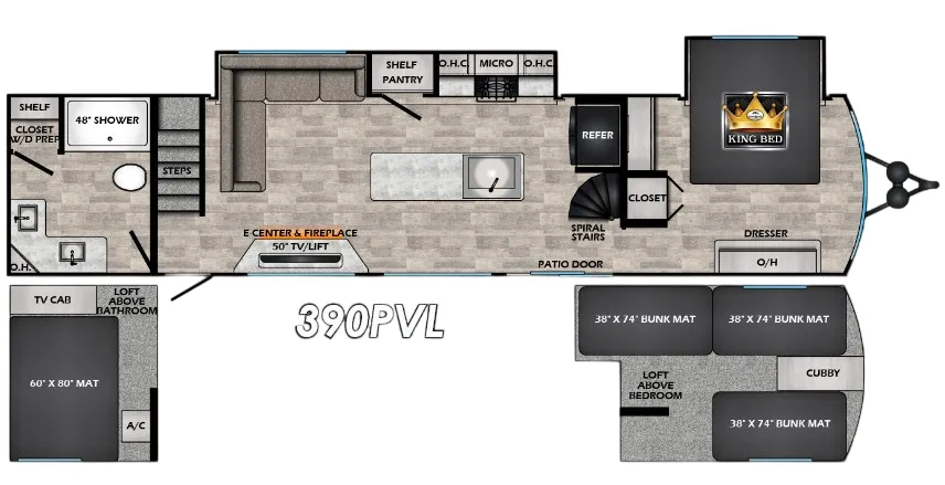 2024 CrossRoads Hampton 390PVL floor plan