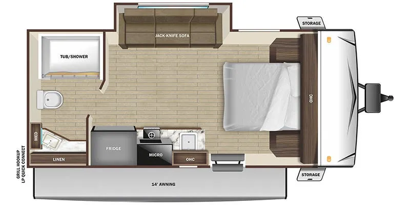 2024 Highland Ridge Range Lite Air 18RBS - Floor plan