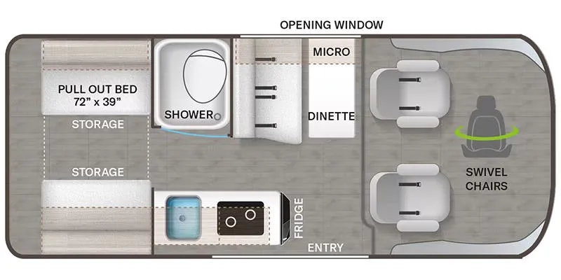 2023 Thor Motor Coach Rize 18A floor plan