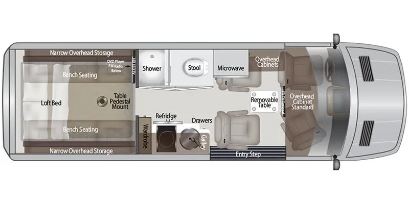 American Coach American Patriot MD4 - Loftbed floor plan