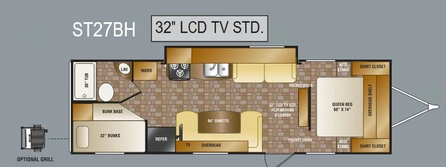 CrossRoads Sunset Trail Lite Weight ST27BH floor plan