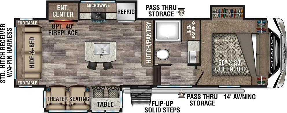 K-Z Durango Half-Ton D263RLT floor plan