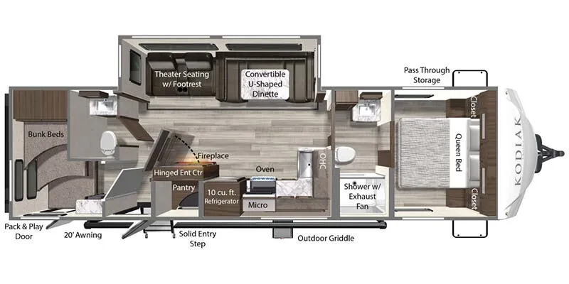 Dutchmen Kodiak Ultra-Lite Ultra-Lite 302BHSL floor plan