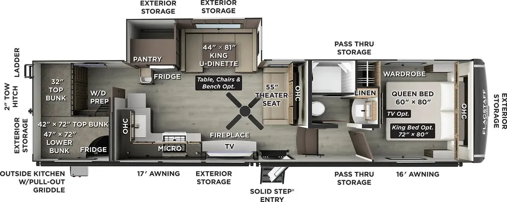 2026 Forest River Flagstaff Classic F374DBH floor plan