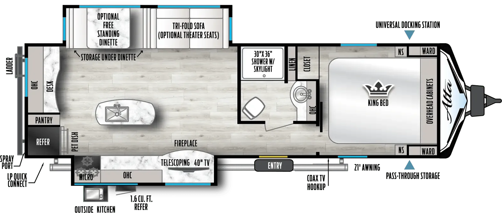 2024 East to West Alta 2810KIK - Floor plan