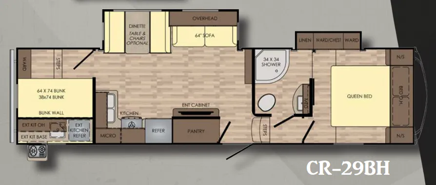 CrossRoads Cruiser Aire CR-29BH floor plan