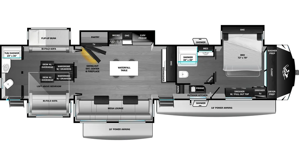 2026 Highland Ridge RV Open Range 3X 393TBR floor plan