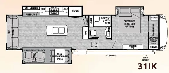 Forest River Cedar Creek Silverback 31IK floor plan
