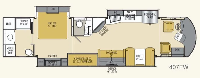 Coachmen Sportscoach 407FW floor plan