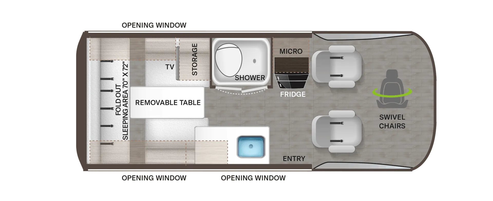 Thor Motor Coach Sanctuary Transit 19PT floor plan