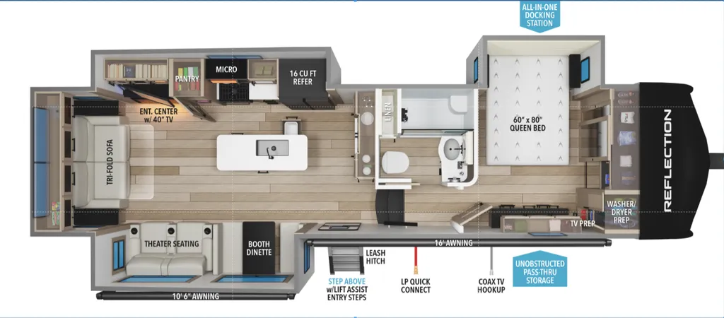 2026 Grand Design Reflection 337RLS floor plan