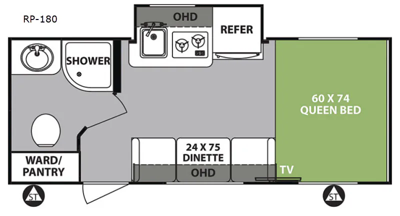 2018 Forest River R-Pod RP-180 - Floor plan