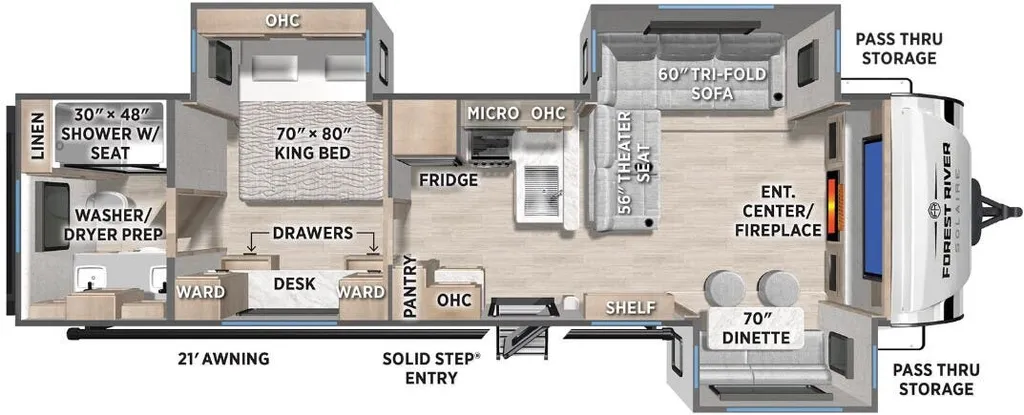 2026 Forest River Solaire 3300FLBS floor plan