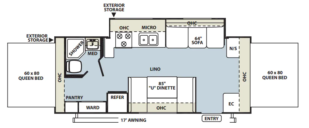 Forest River Rockwood Roo 23SS floor plan