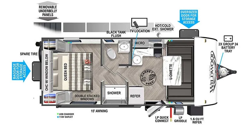 Forest River Wildwood FSX 161QK floor plan