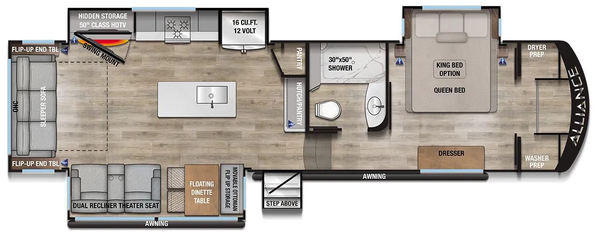 Alliance RV Avenue 32RLS floor plan
