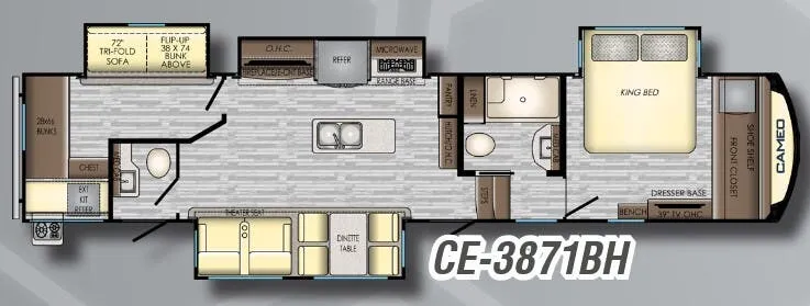 CrossRoads Cameo 3871BH floor plan