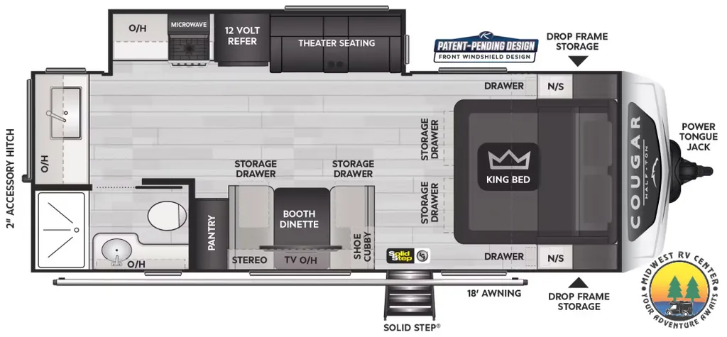 2026 Keystone Cougar HT TT 22MLS floor plan