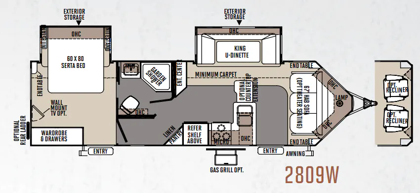 Forest River Rockwood Windjammer 2809W floor plan