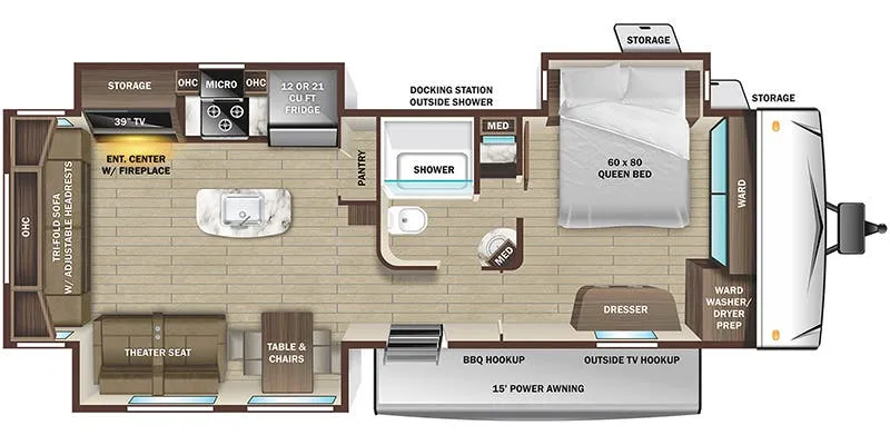 2022 Highland Ridge Open Range 323RLS - Floor plan