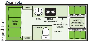 Aliner Expedition Rear Sofa floor plan