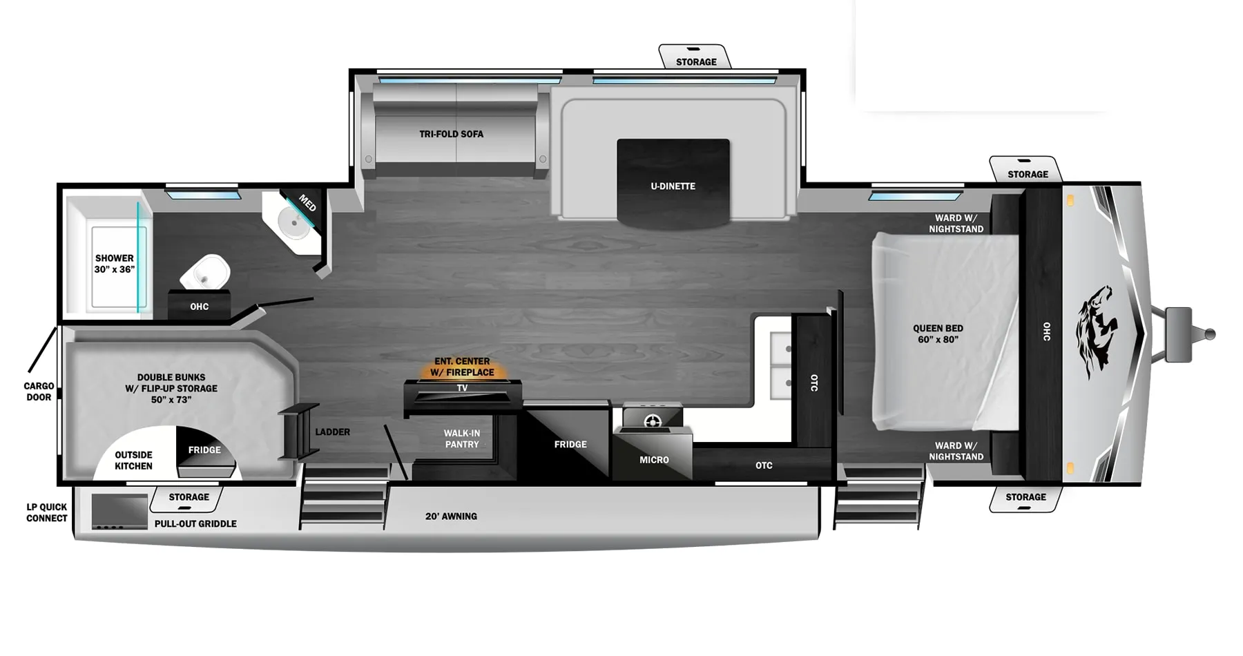 Highland Ridge Range Lite 270DBL floor plan