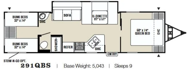 Coachmen Captiva Ultra Lite 291QBS floor plan