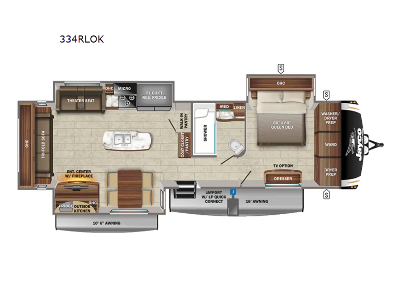 2022 Jayco Eagle 334RLOK floor plan
