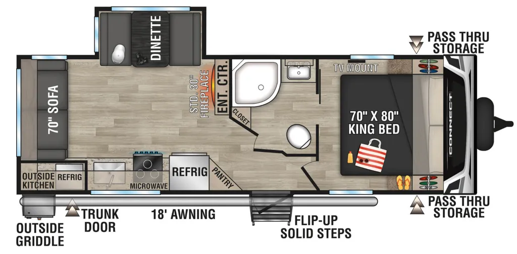 2023 KZ RV CONNECT 241RLK floor plan