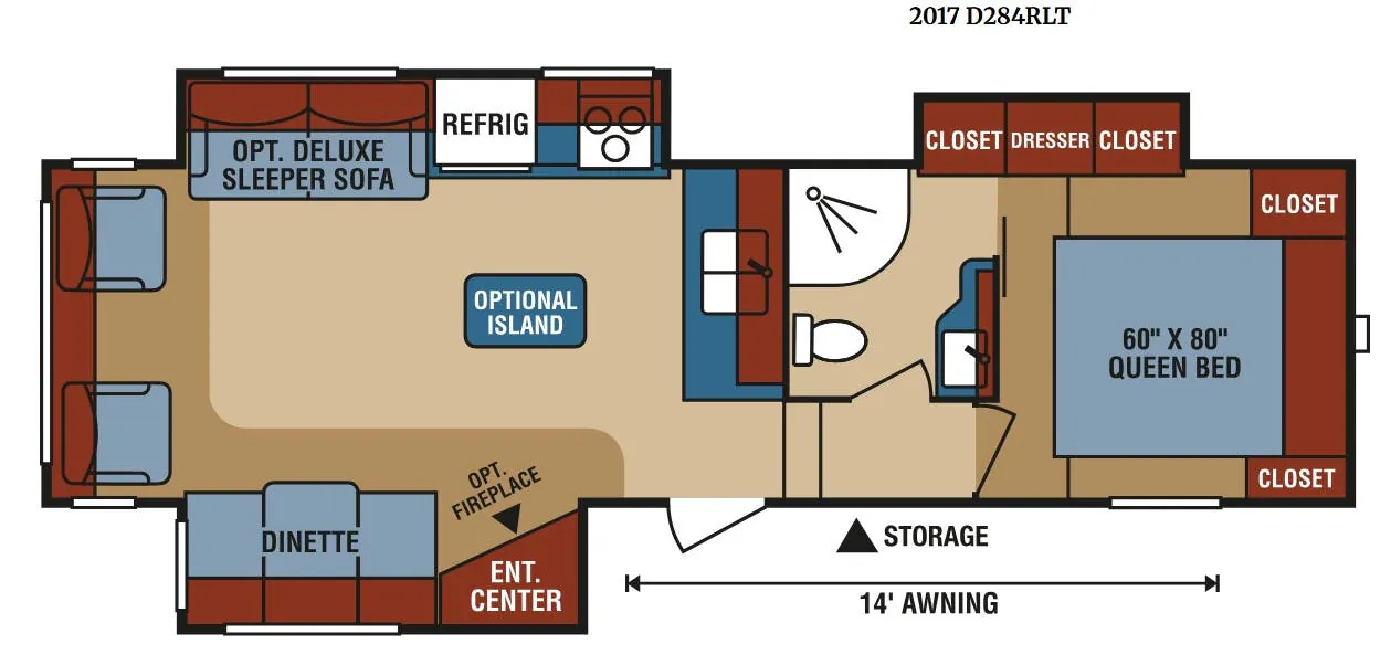 K-Z Durango 1500 D284RLT floor plan