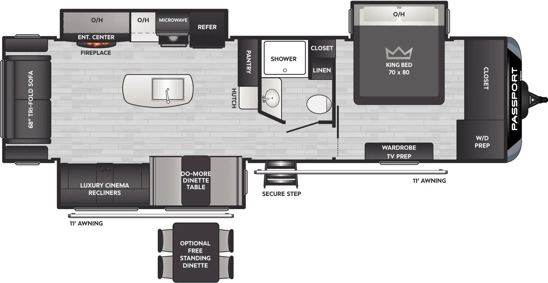 Keystone Passport GT 3100RE floor plan