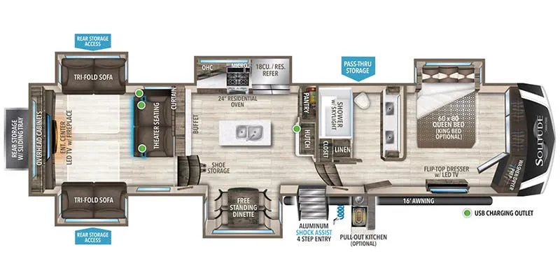 Grand Design Solitude 376RD-R floor plan