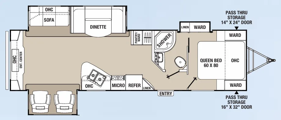 Coachmen Freedom Express Maple Leaf Edition 298 REDS floor plan