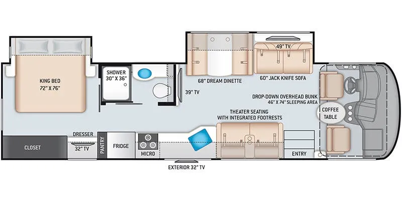 2022 Thor Motor Coach ACE 33.1 floor plan