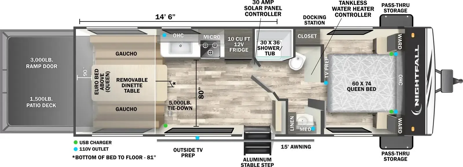 Forest River Nightfall 25N floor plan