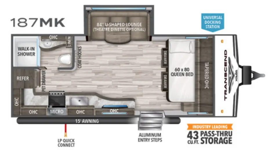 Grand Design Transcend Xplor 187MK floor plan