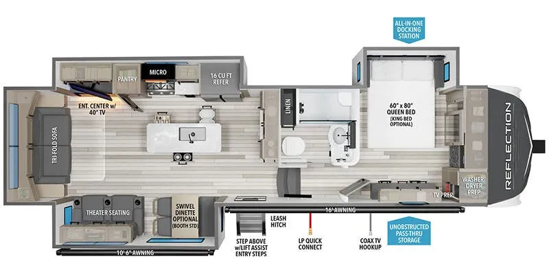 2026 Grand Design Reflection 337RLS floor plan