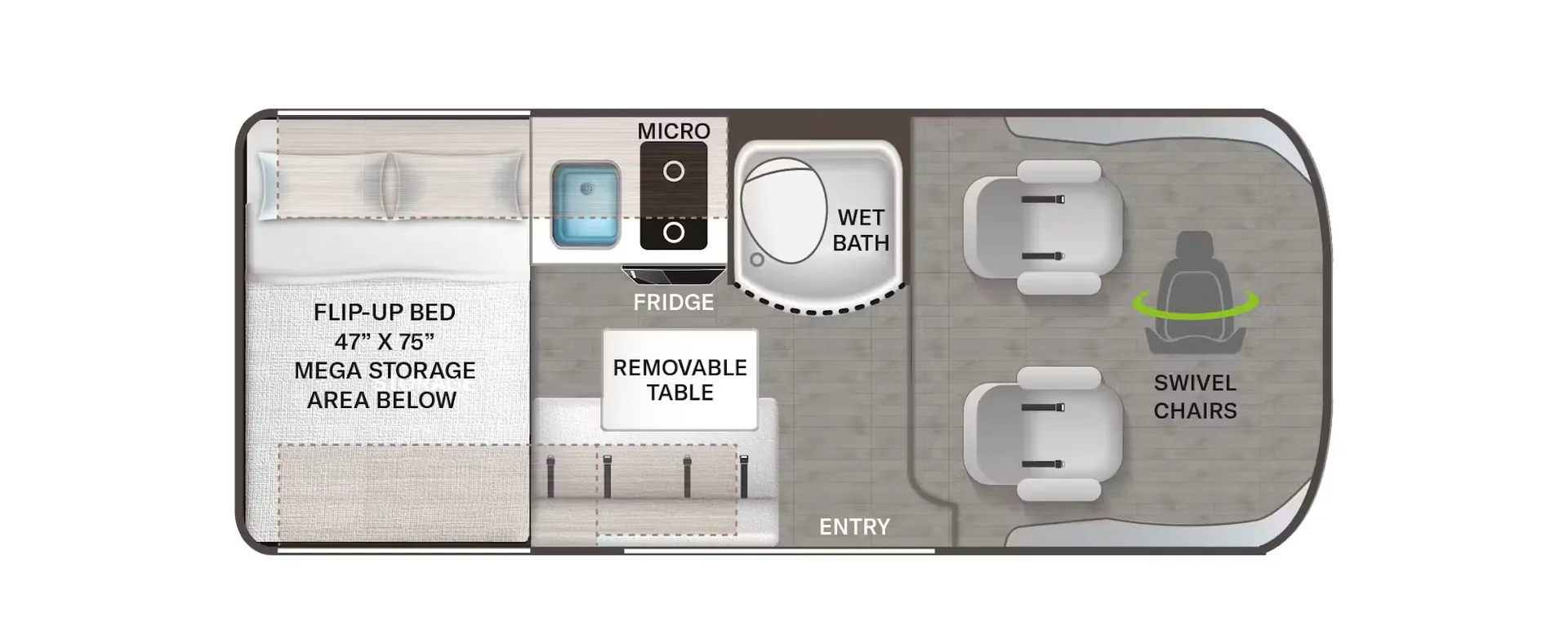 Thor Motor Coach Rize 18Z floor plan
